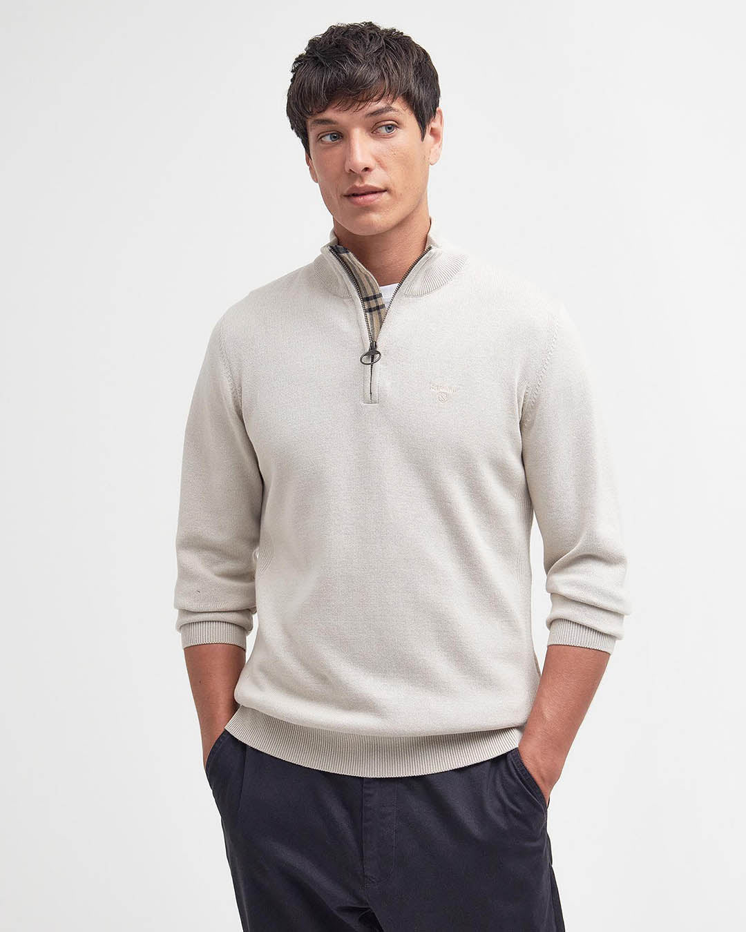 Barbour Cotton Half Zip Knitted Jumper