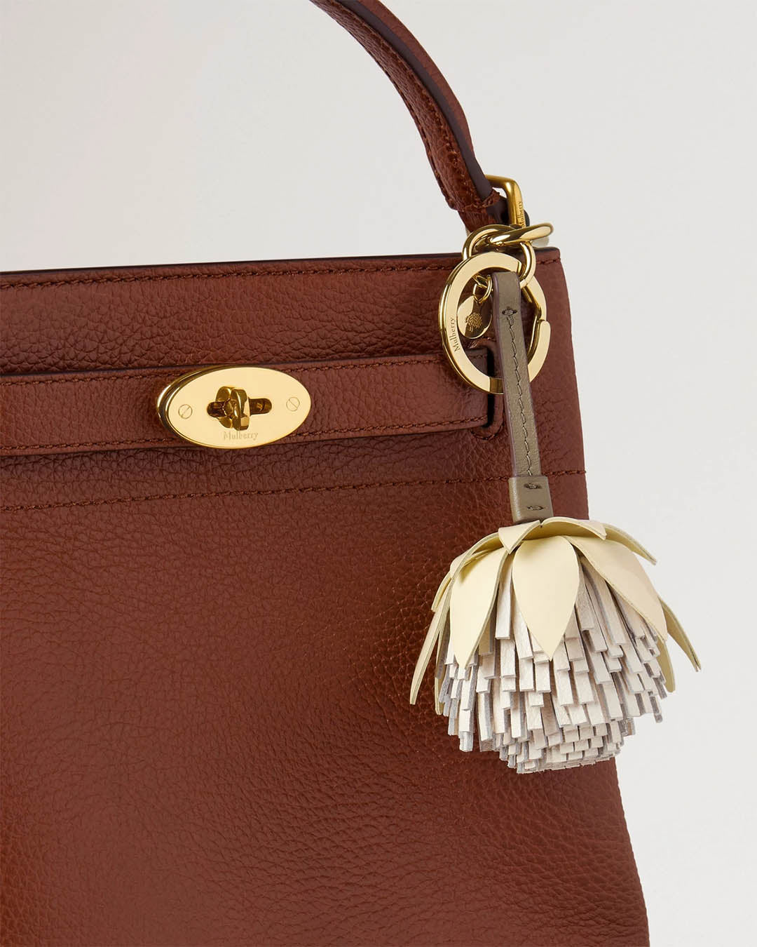Mulberry Pom Pom Flower Key Ring