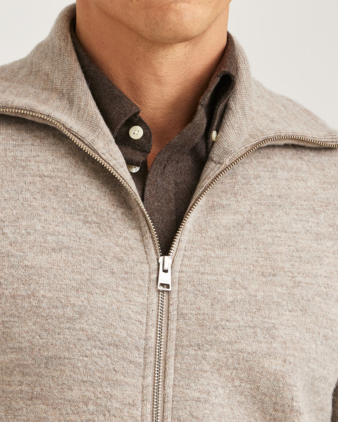 Morris Cork Knitted Zip Jacket