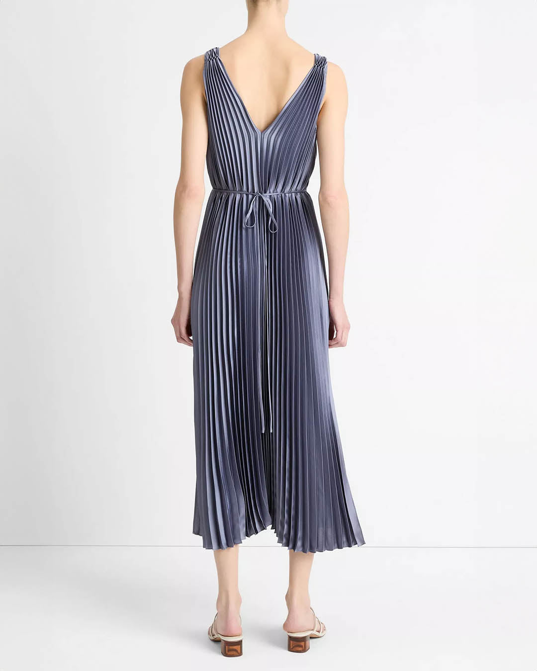 Vince Hand Smocked Pleated Dress