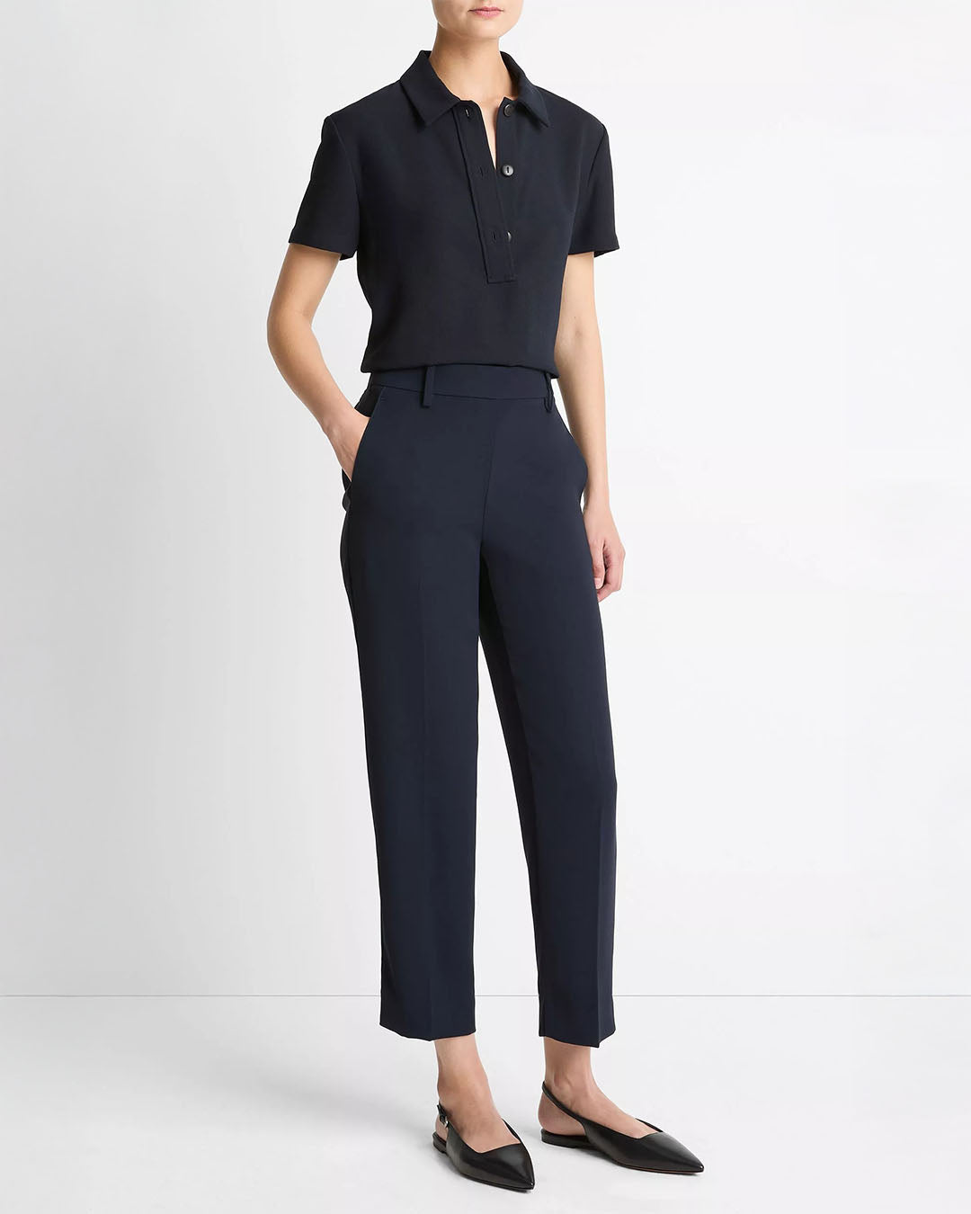 Vince Crepe Tapered Pull-On Pant