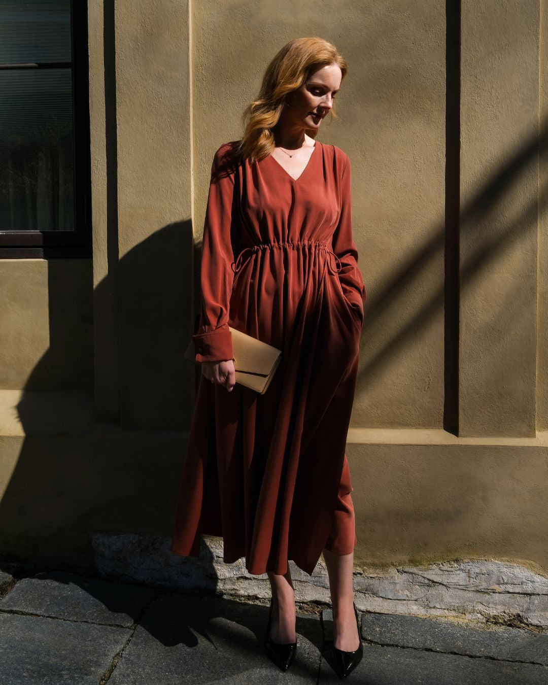 Max Mara Full Washed Silk Canvas Dress