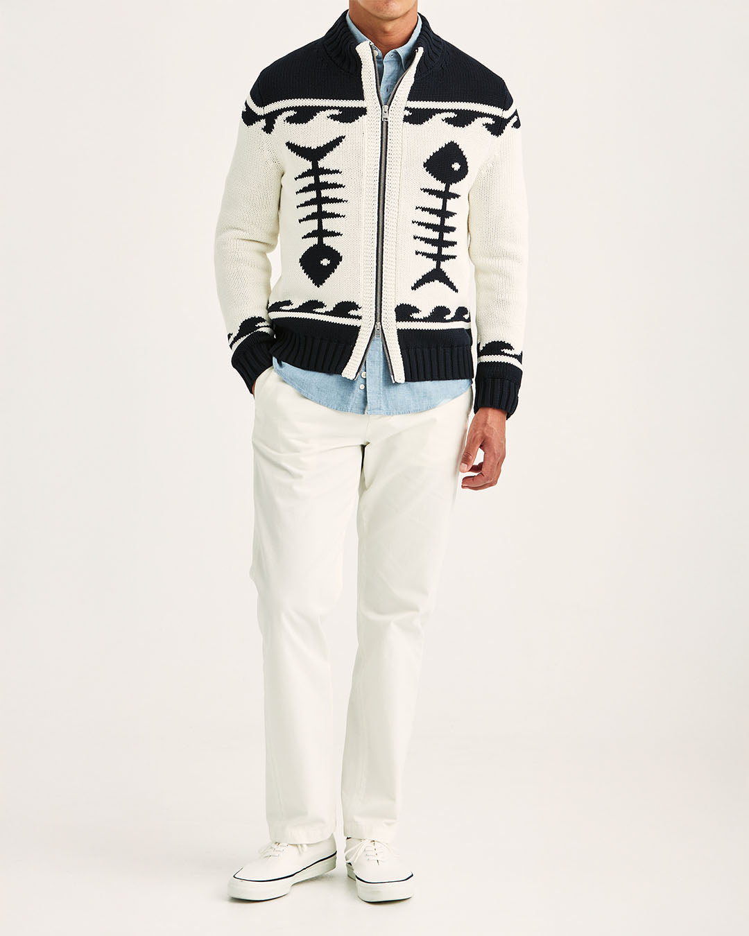 Morris Fishbone Knitted Zip