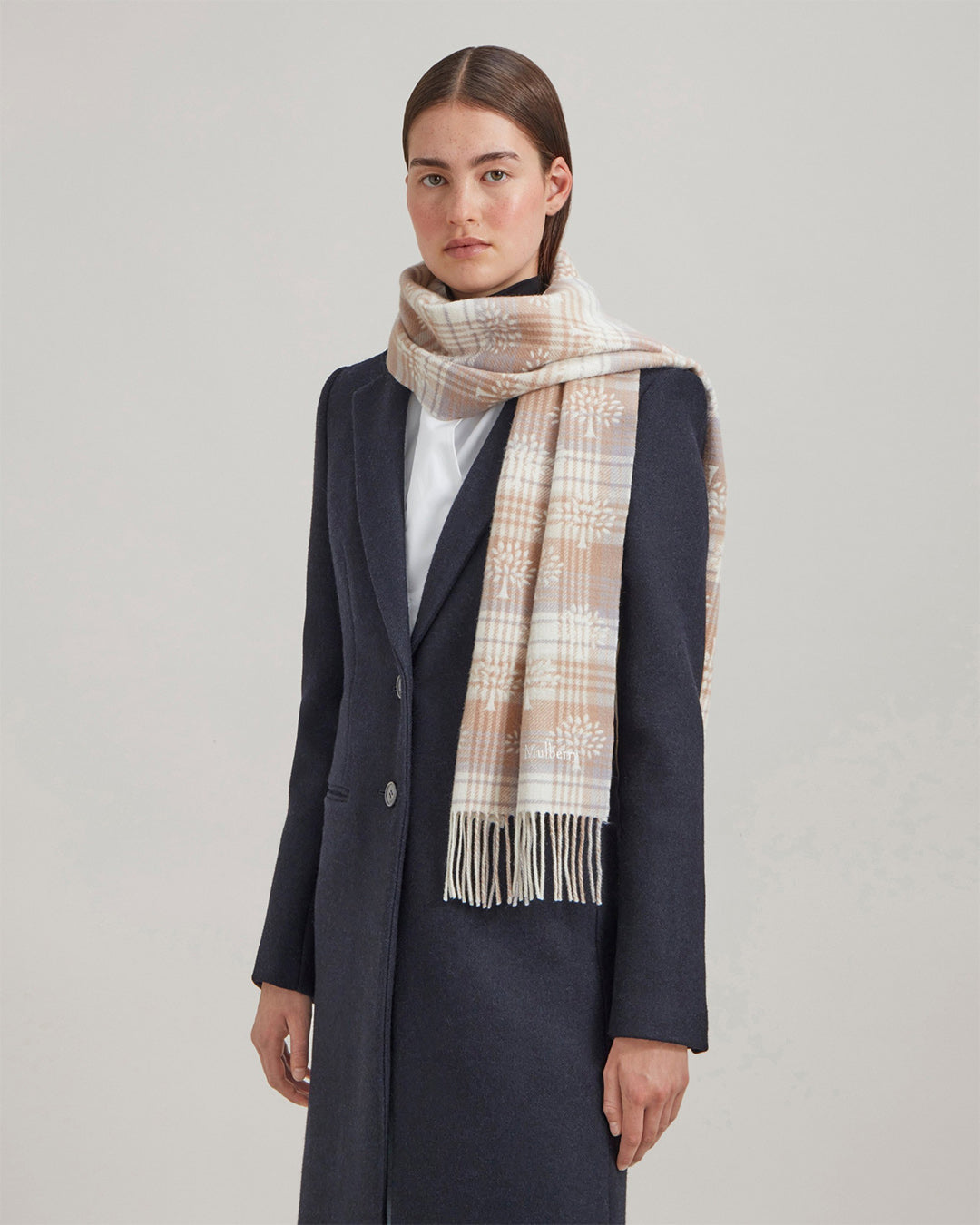 Mulberry Mulberry Heritage Check & Tree Scarf