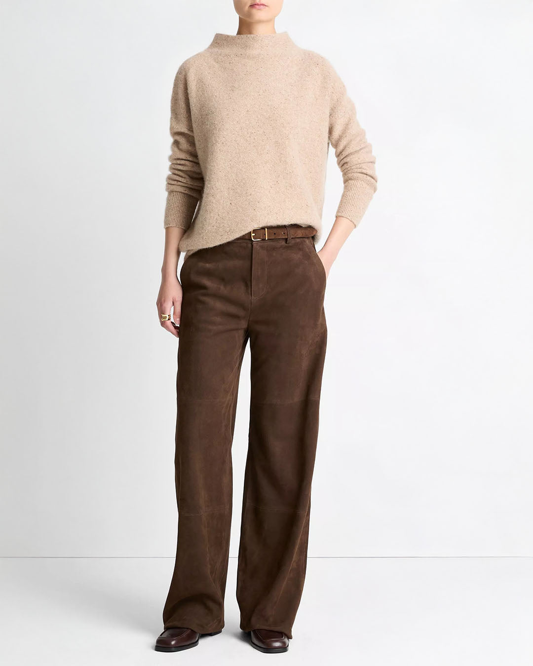 Vince Donegal Cashmere Funnel-Neck Sweater