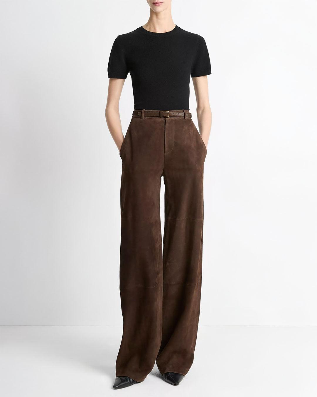 Vince Mid Rise Suede Trouser