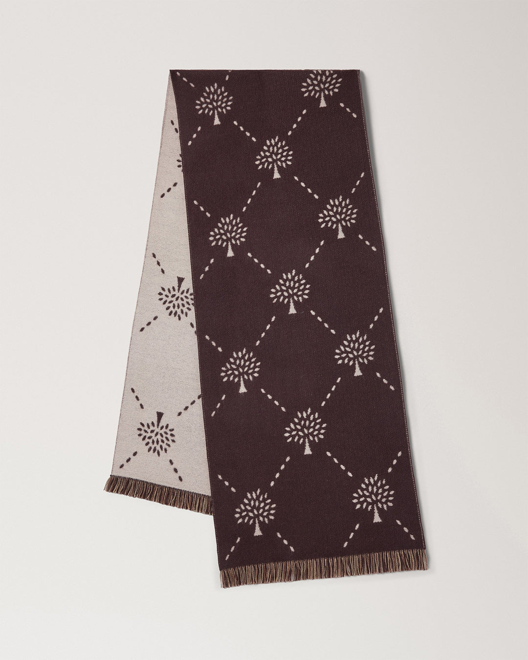Mulberry Diamond Tree Jacquard Scarf