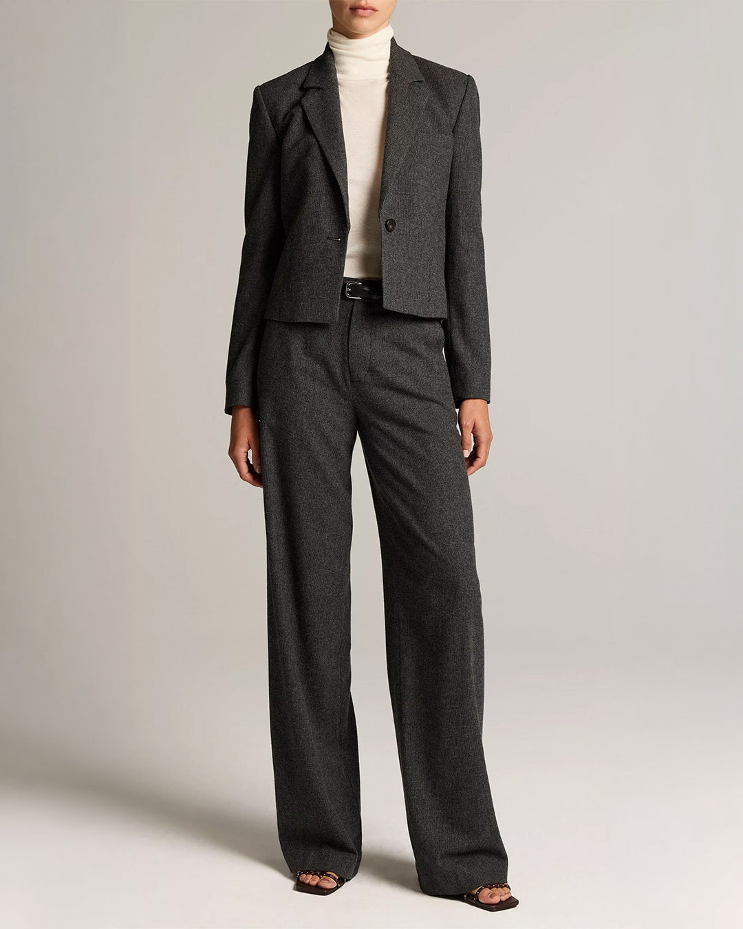 Vince Micro Houndstooth Short Wool Blazer