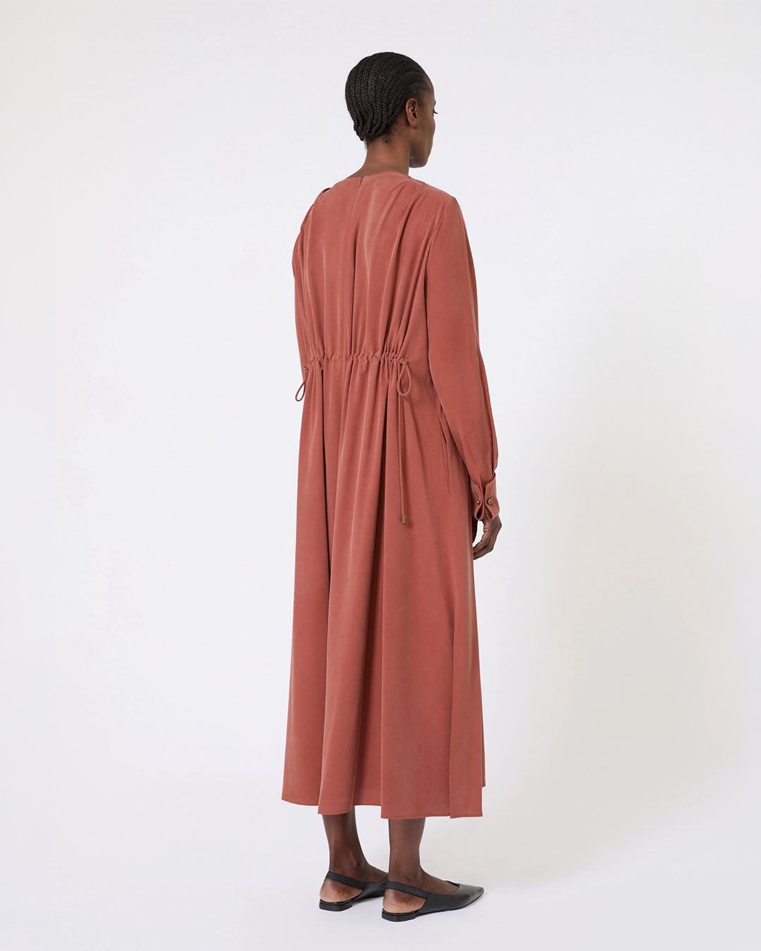 Max Mara Full Washed Silk Canvas Dress