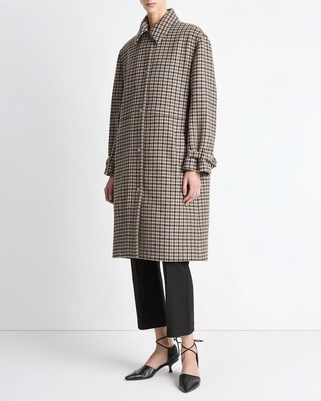 Vince Plaid Car Coat