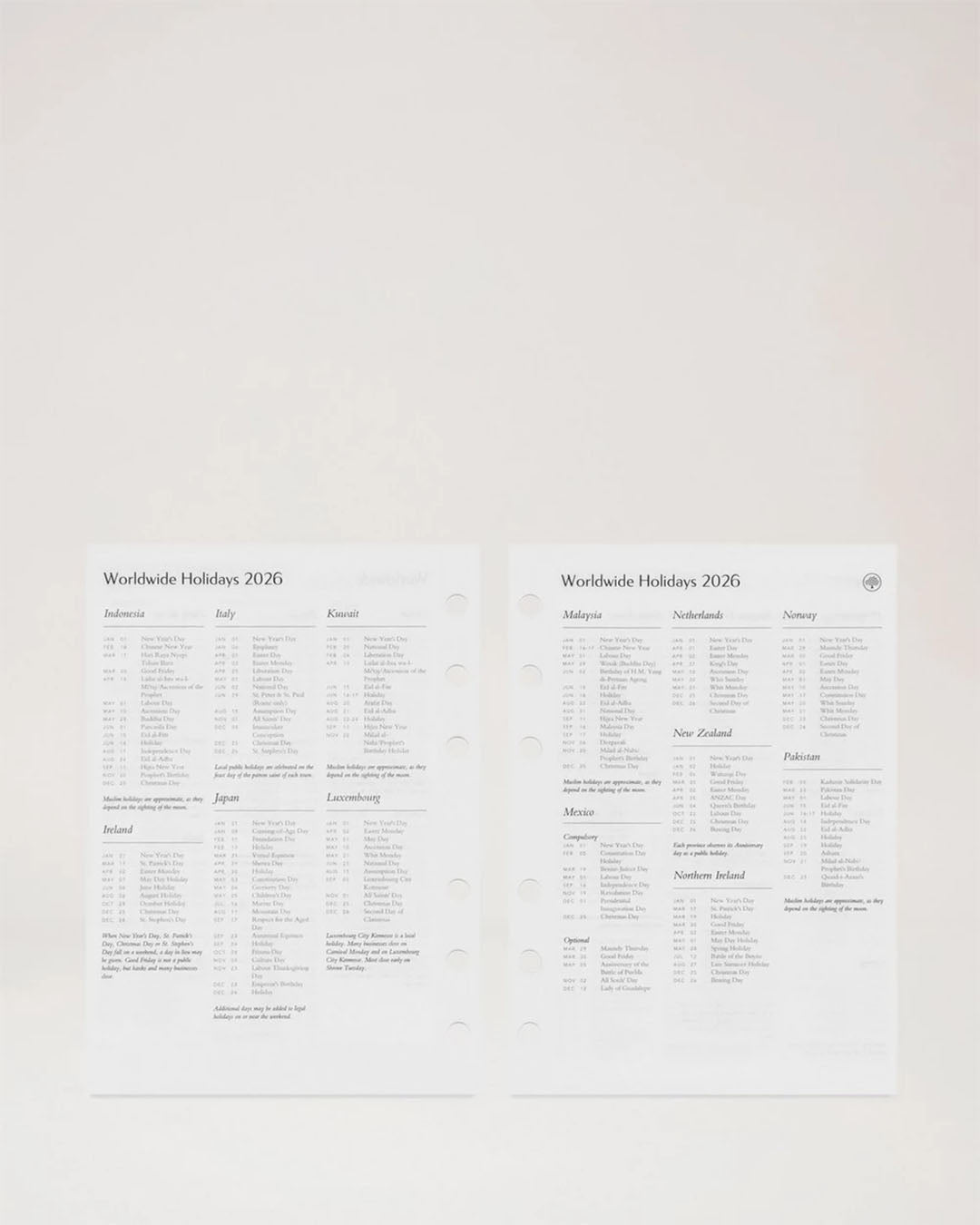 Mulberry 2026 Daiary Week to view Agenda