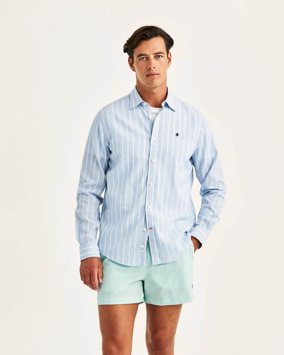 Morris Douglas Linen Mix Stripes Shirt