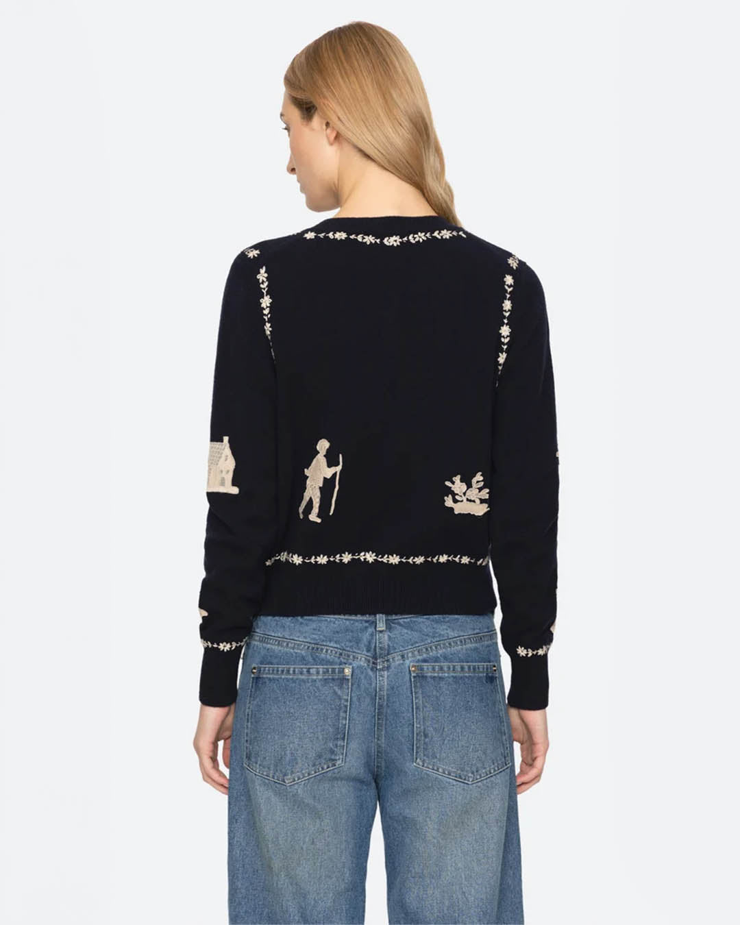 Sea New York Margeurite Lace Patch L/SLV Cardigan