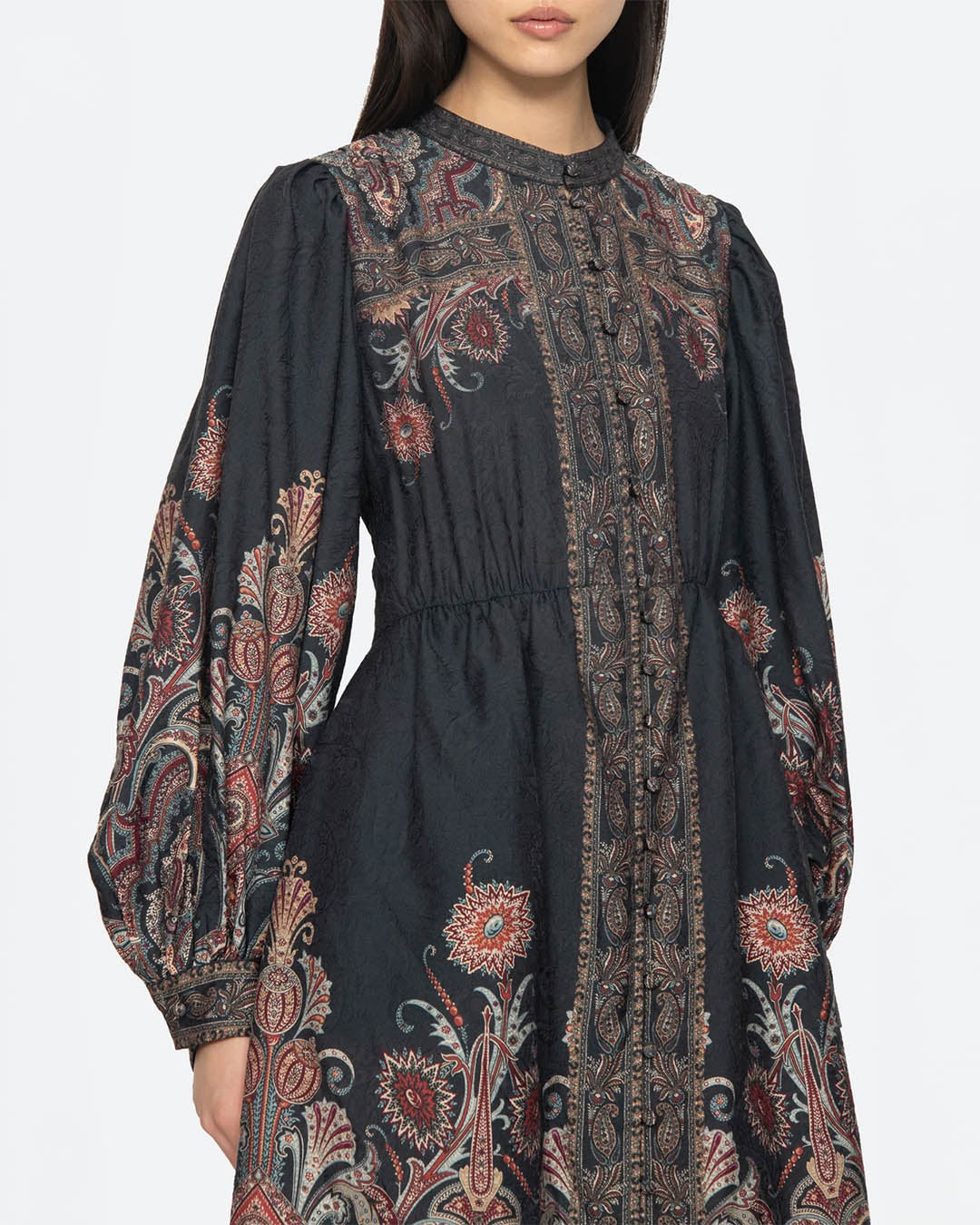 Sea New York Hyacinth Print L/SLV Midi Dress