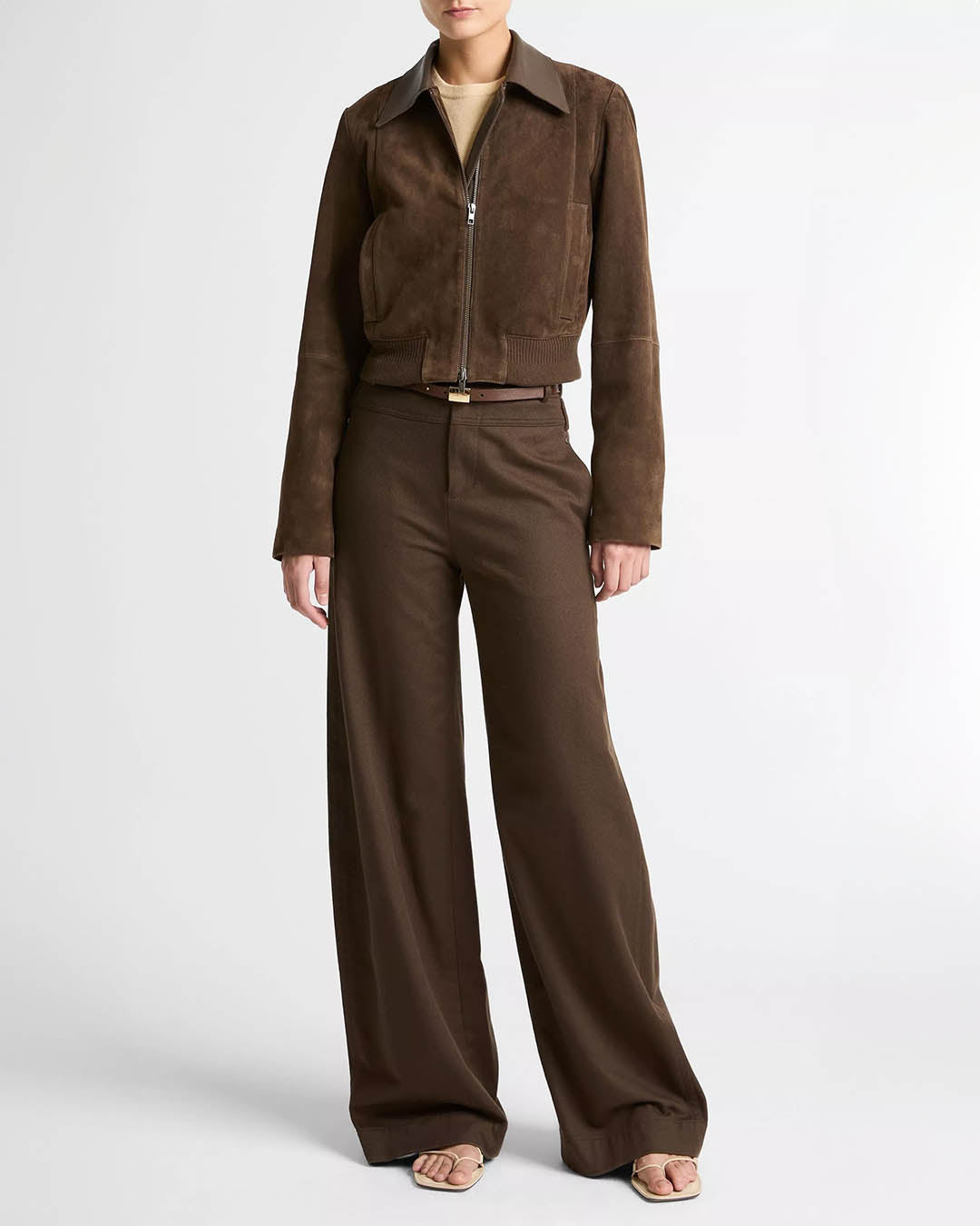 Vince Suede Shrunken Bomber