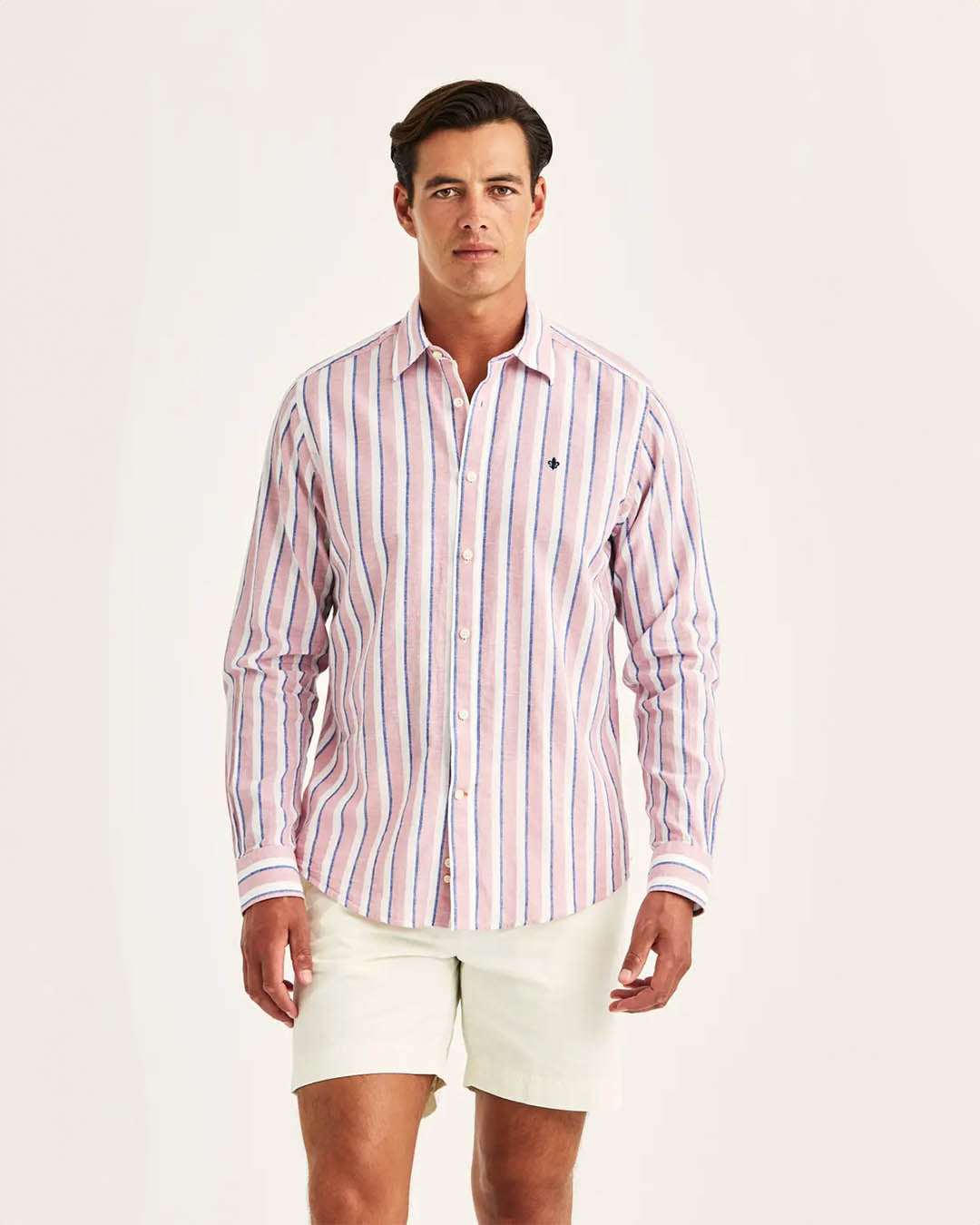 Morris Douglas Linen Mix Stripe Shirt