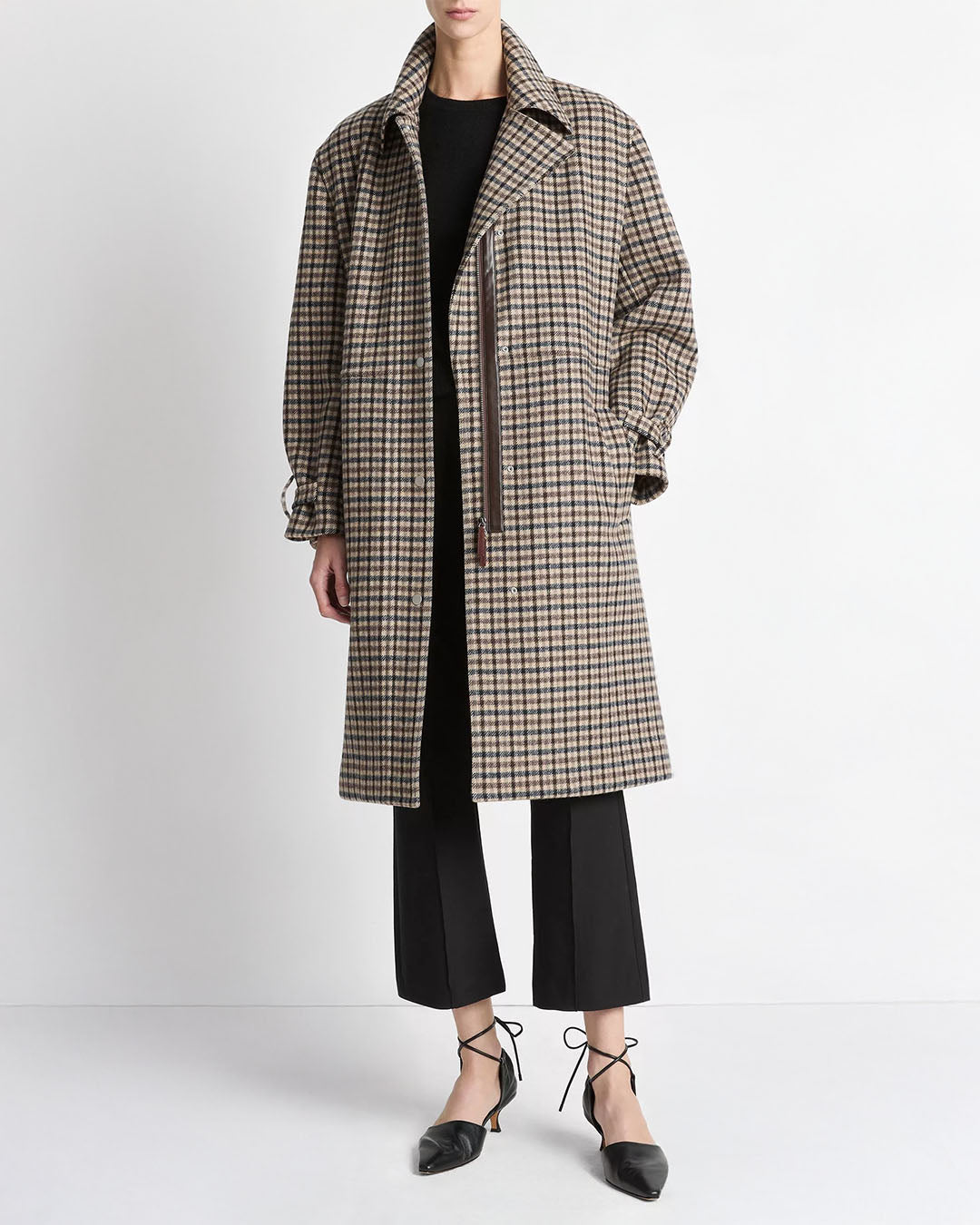 Vince Plaid Car Coat