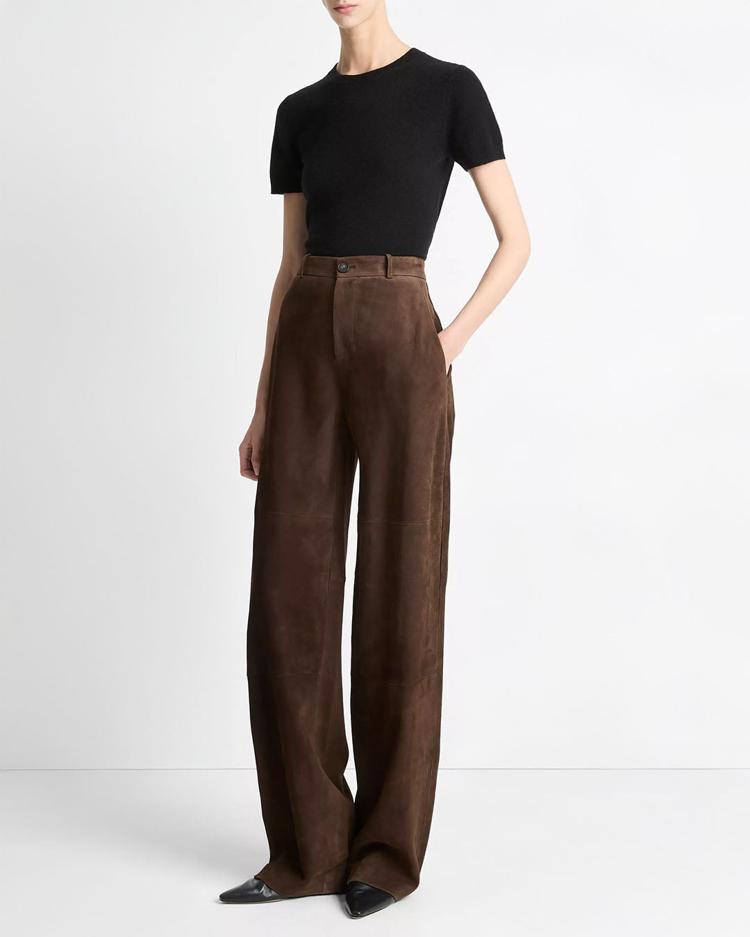 Vince Mid Rise Suede Trouser