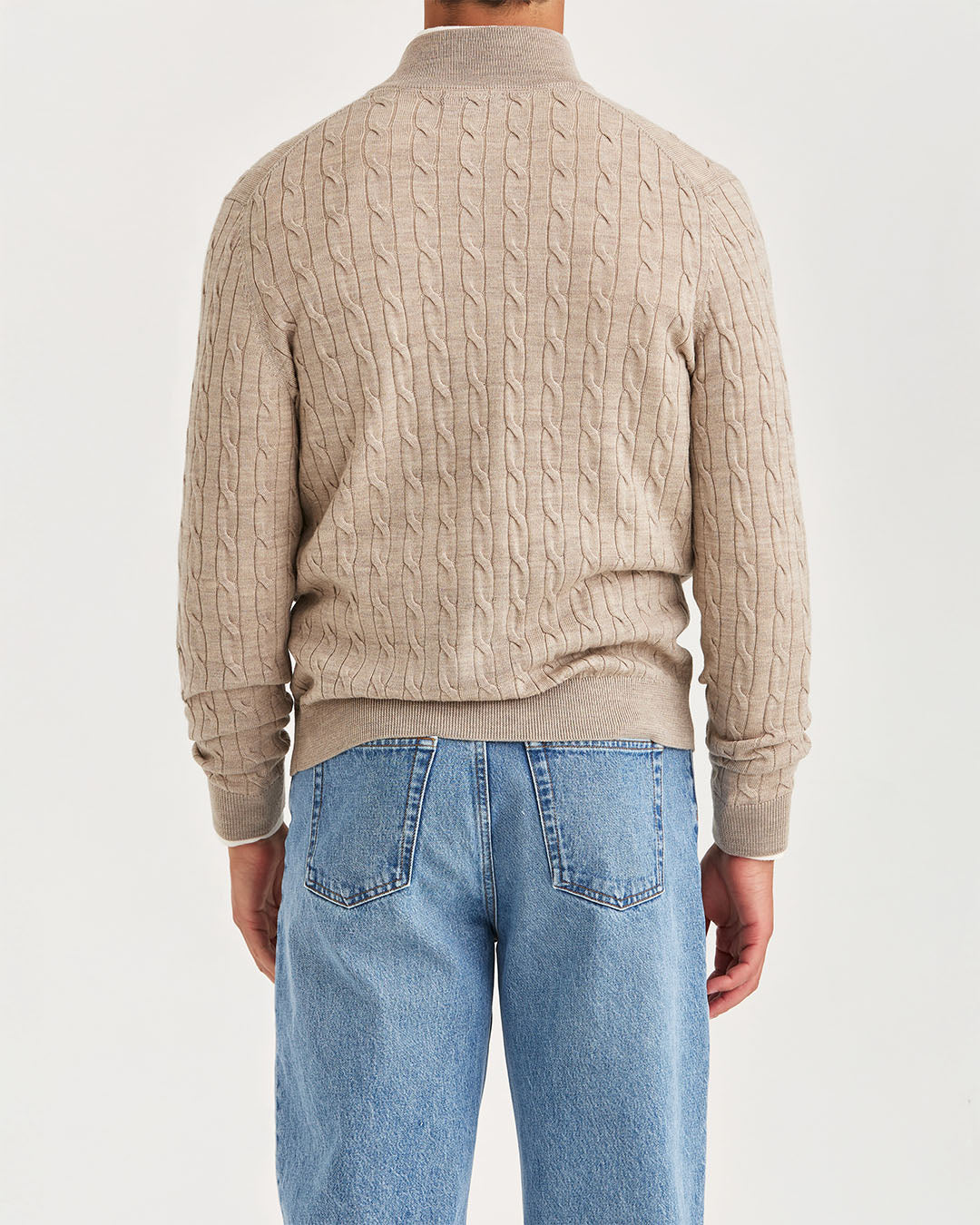 Morris Merino Cable Zip Cardigan