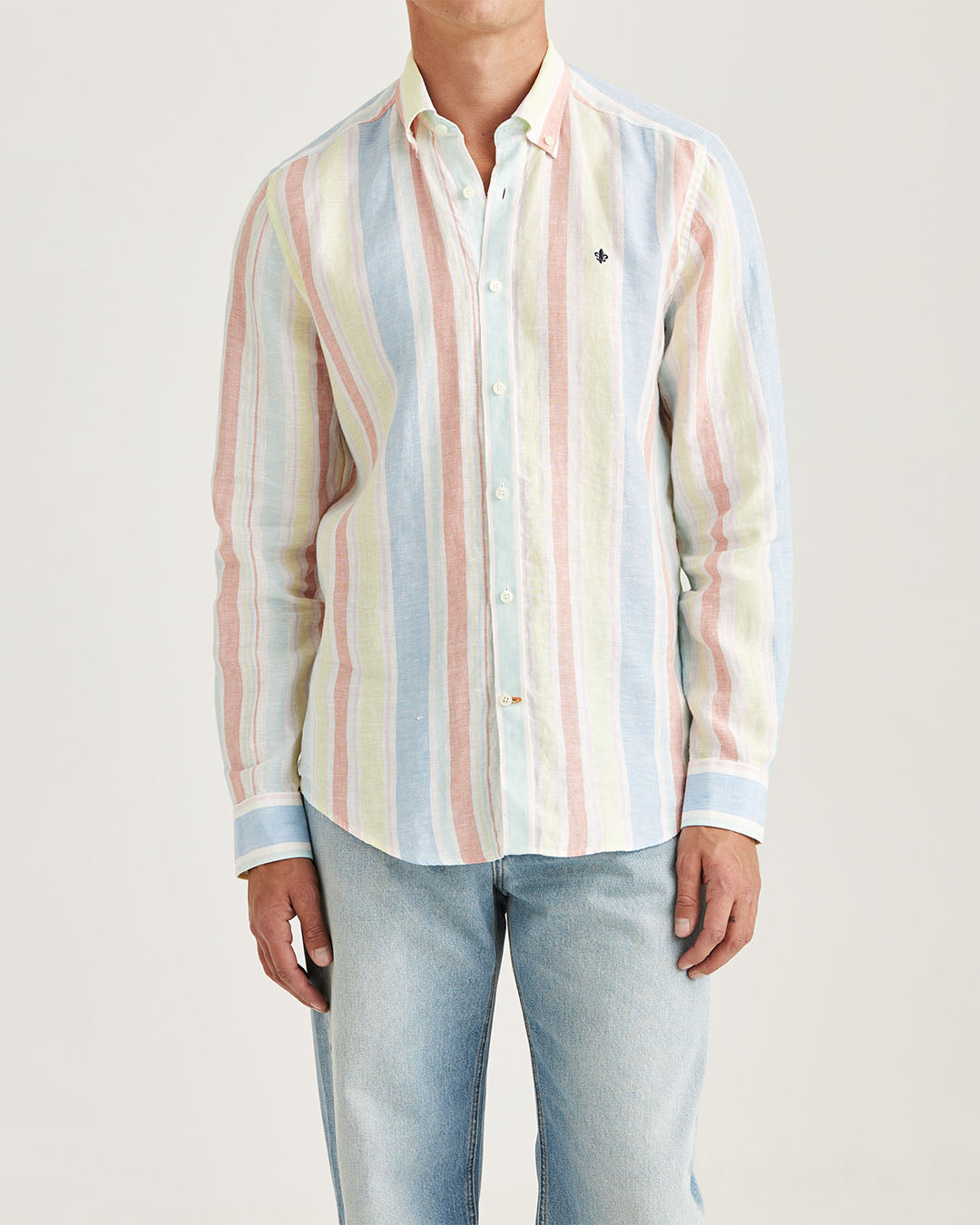 Morris Happy Linen Stripe Shirt