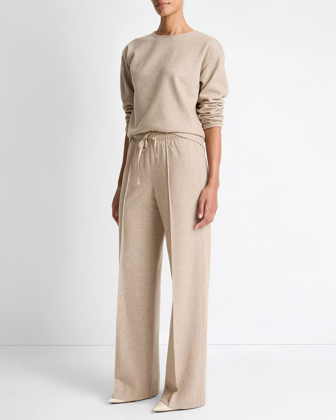 Vince Wool-Blend Tailored Wide-Leg Pant