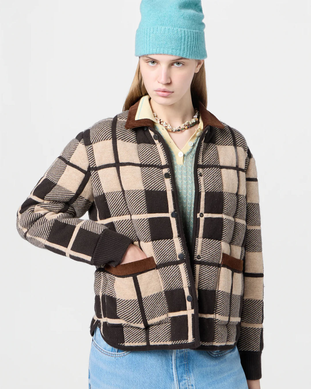 Guest In Residence Quilted Plaid Liner Jacket