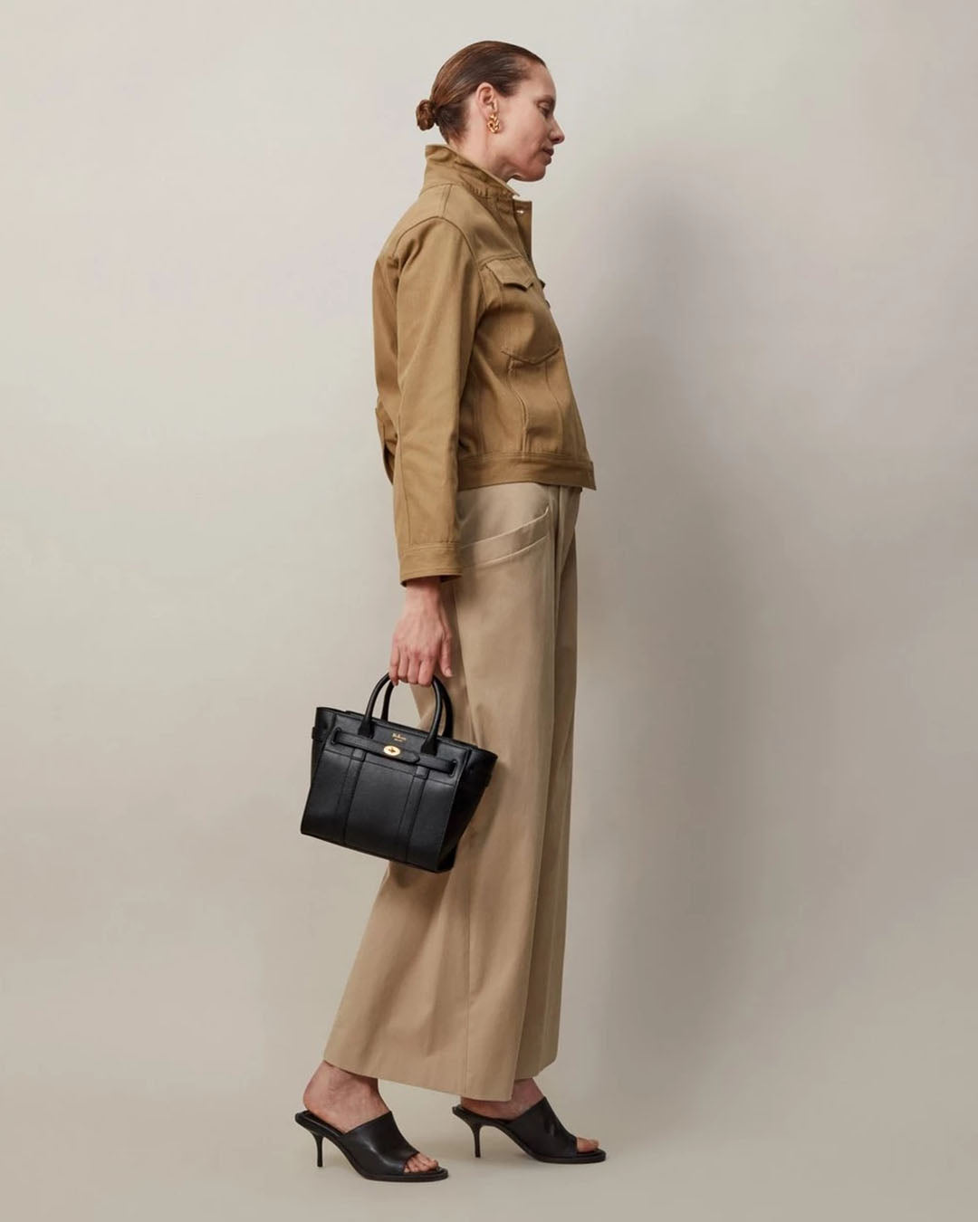 Mulberry Mini Zipped Bayswater Classic Grain