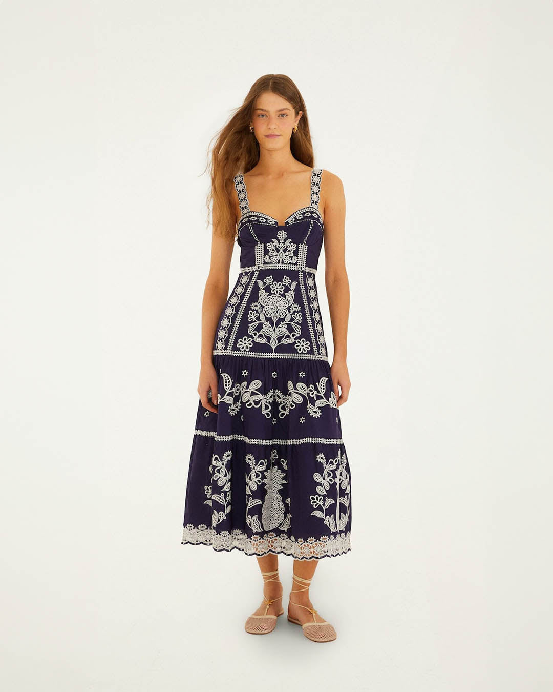 Farm Rio Richillieu Mid Dress