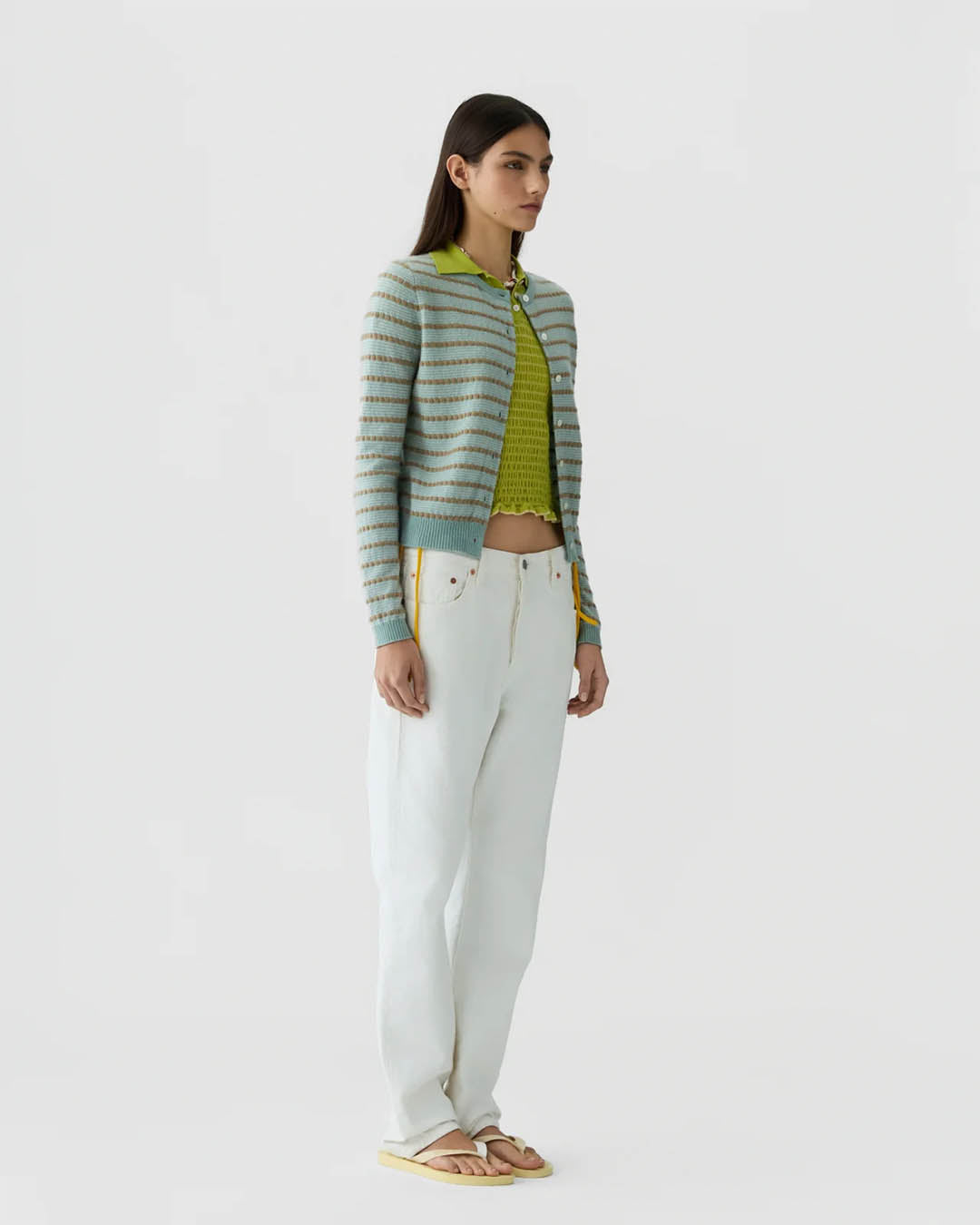 Guest In Residence Pebble Stripe Jane Cardigan