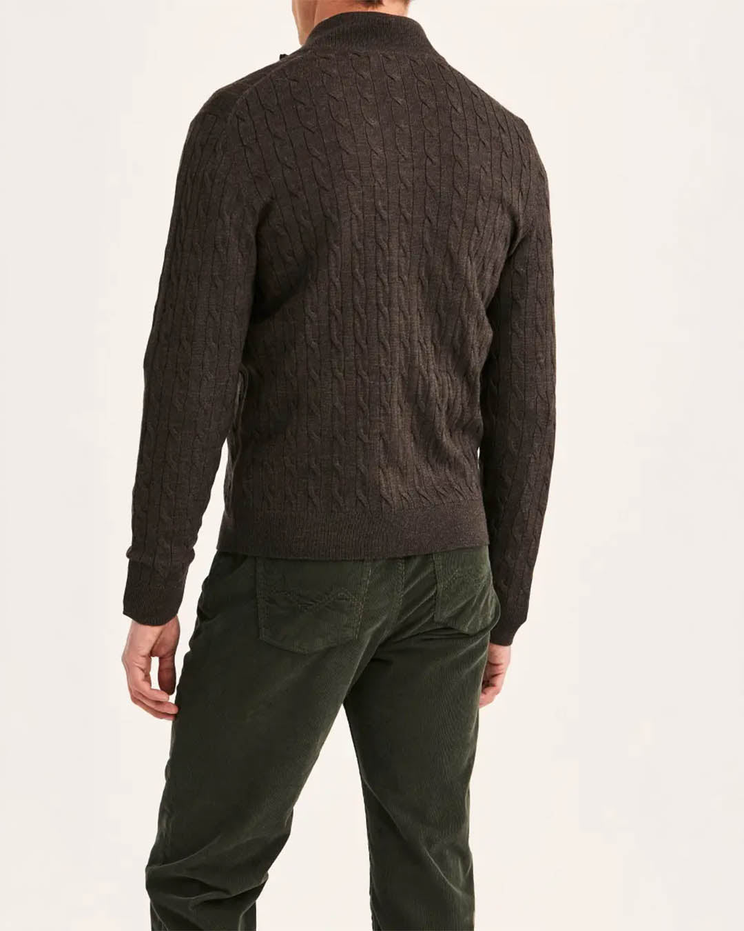 Morris Merino Cable Zip Cardigan