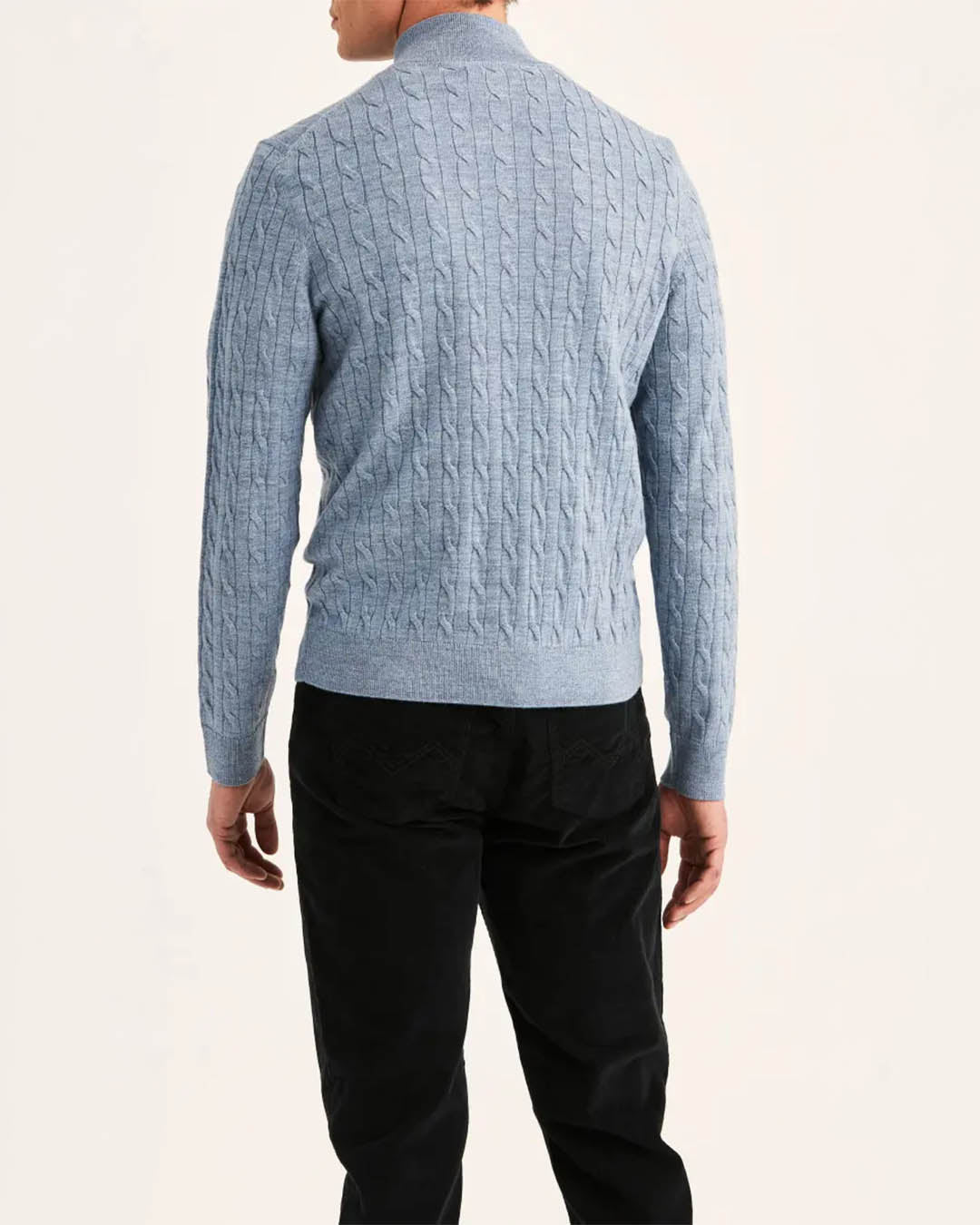 Morris Merino Cable Zip Cardigan