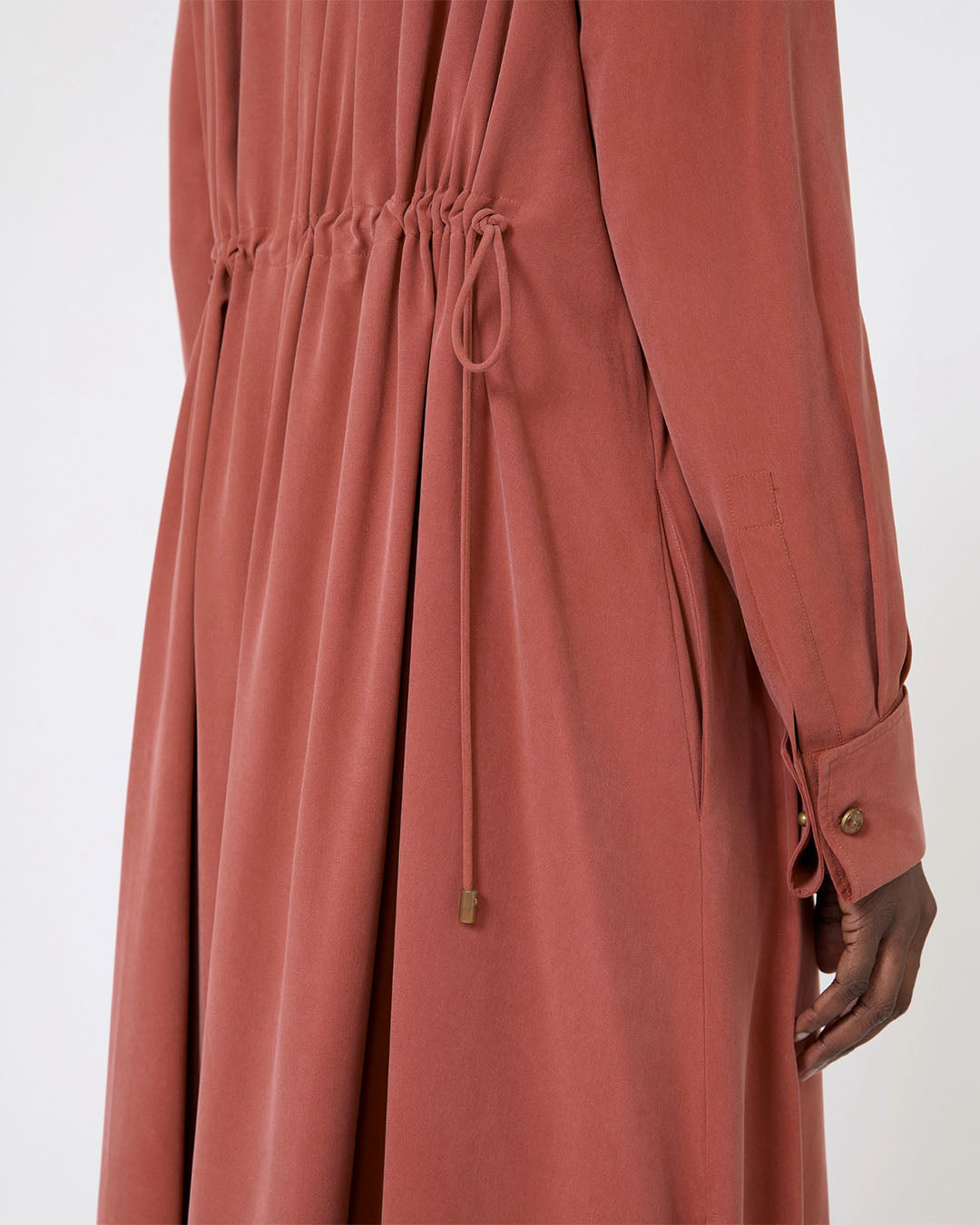 Max Mara Full Washed Silk Canvas Dress