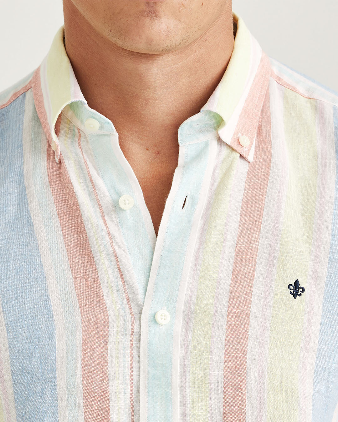 Morris Happy Linen Stripe Shirt