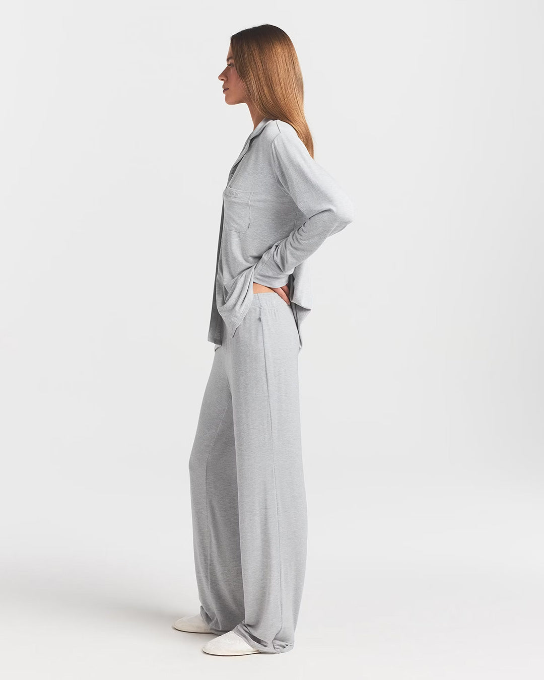 SKIMS Long Sleeve Button Up Set