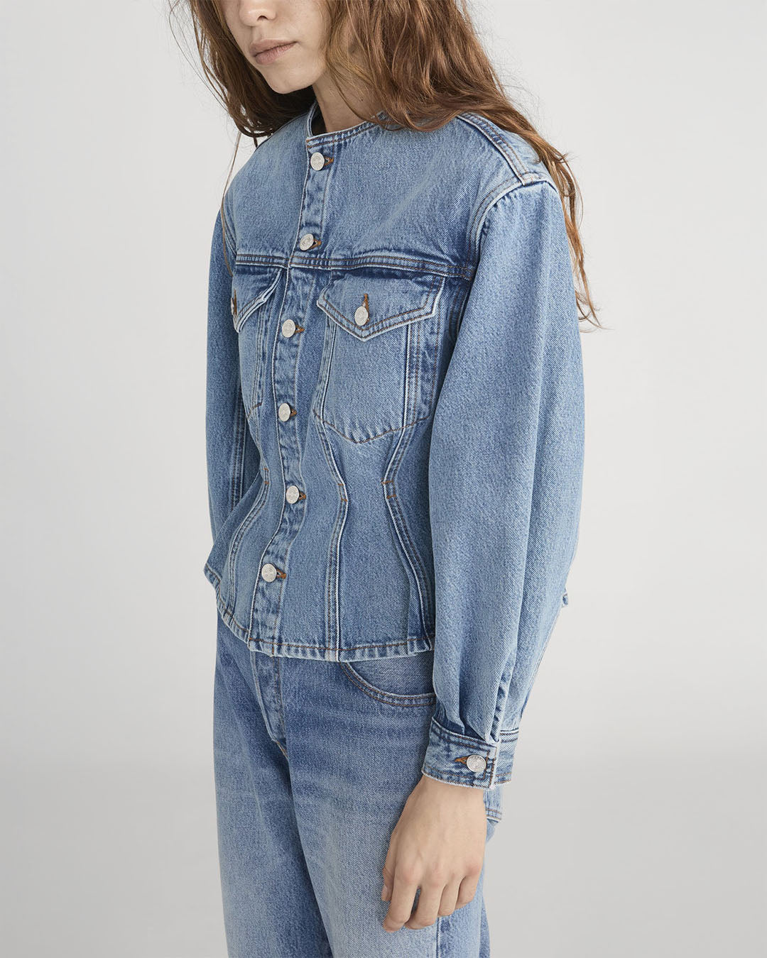 Frame The Nipped Collarless Jacket