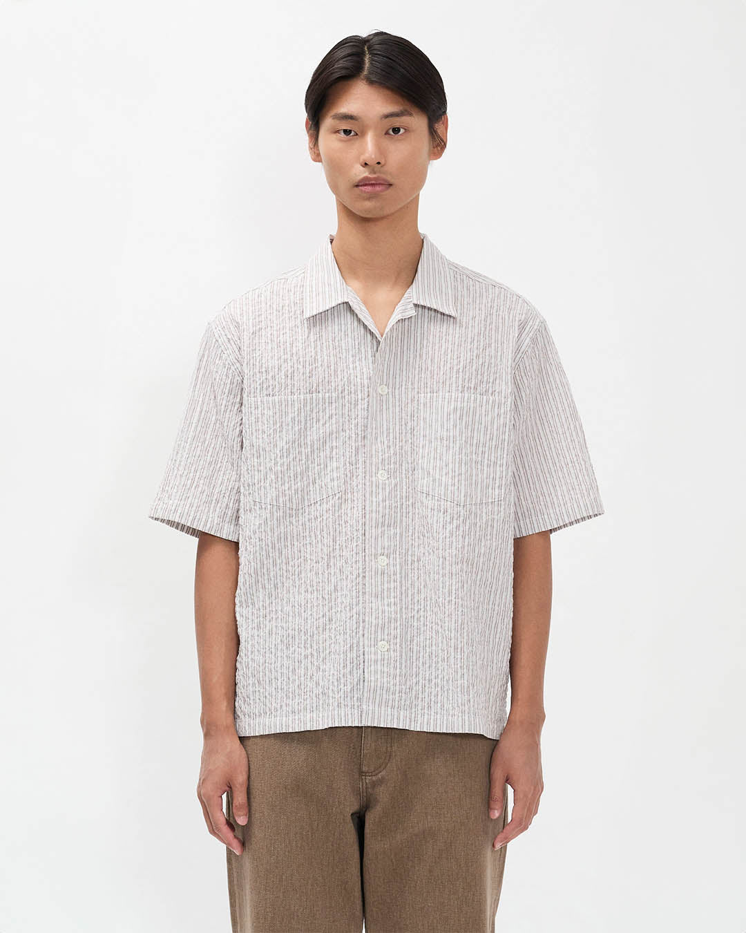 Norse Projects Mols stripes SS camp shirt