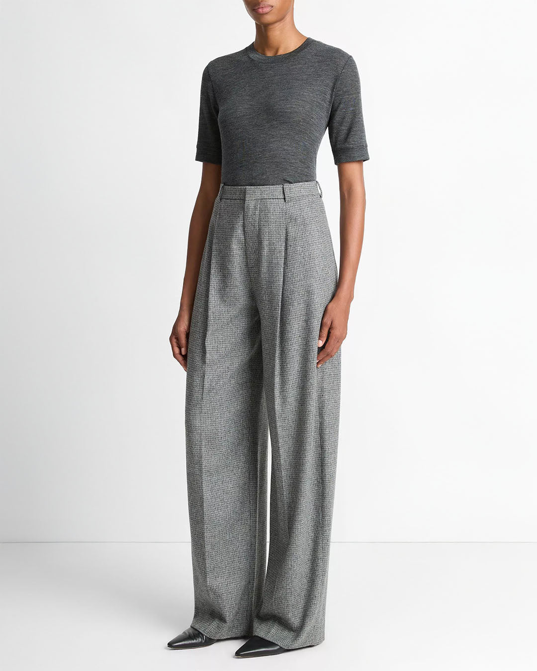 Vince High Waist Roma Check Trouser