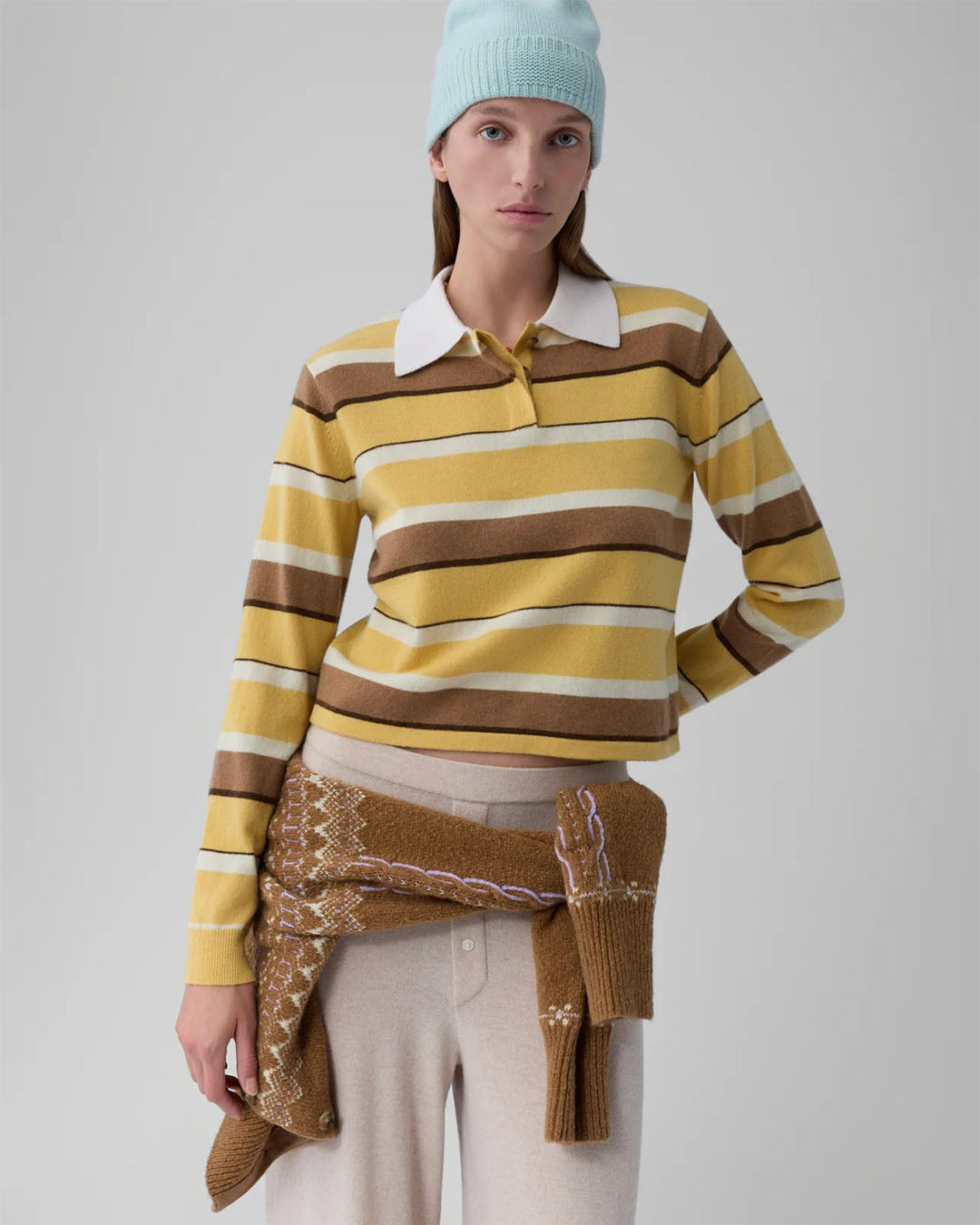 Guest In Residence Cropped Stripe Rugby