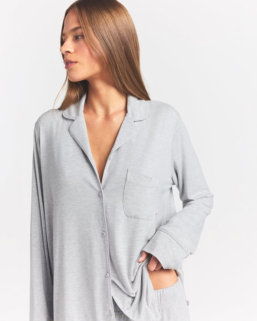 SKIMS Long Sleeve Button Up Set