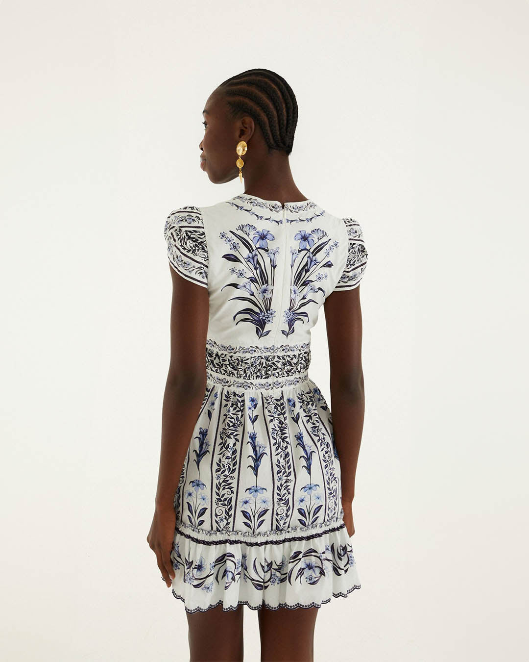 Farm Rio Flowers Arch Off White Mini Dress