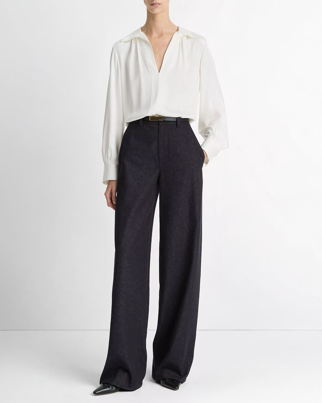 Vince Placed Smocked L/S Blouse