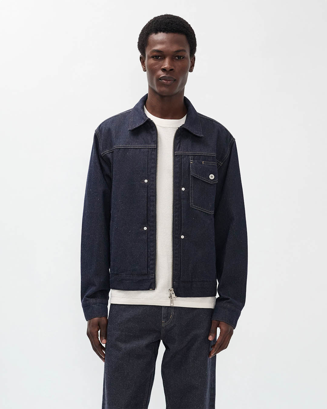 Norse Projects Svendborg broken twill cotton linen denim jacket