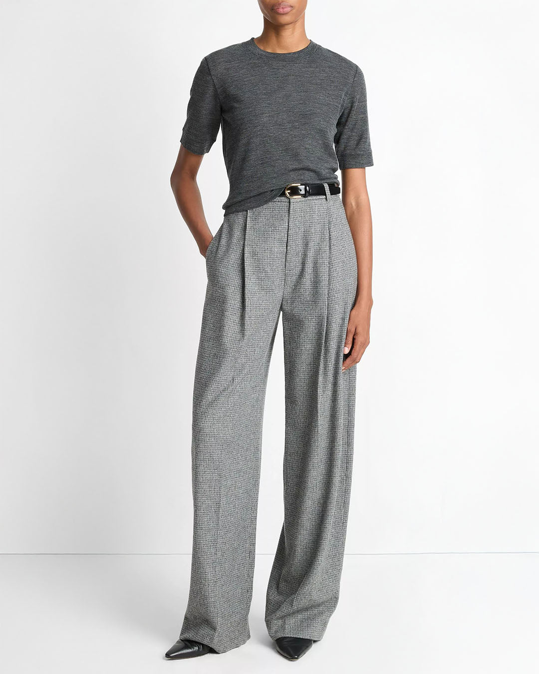 Vince Roma Check Italian Wool-Blend Trouser