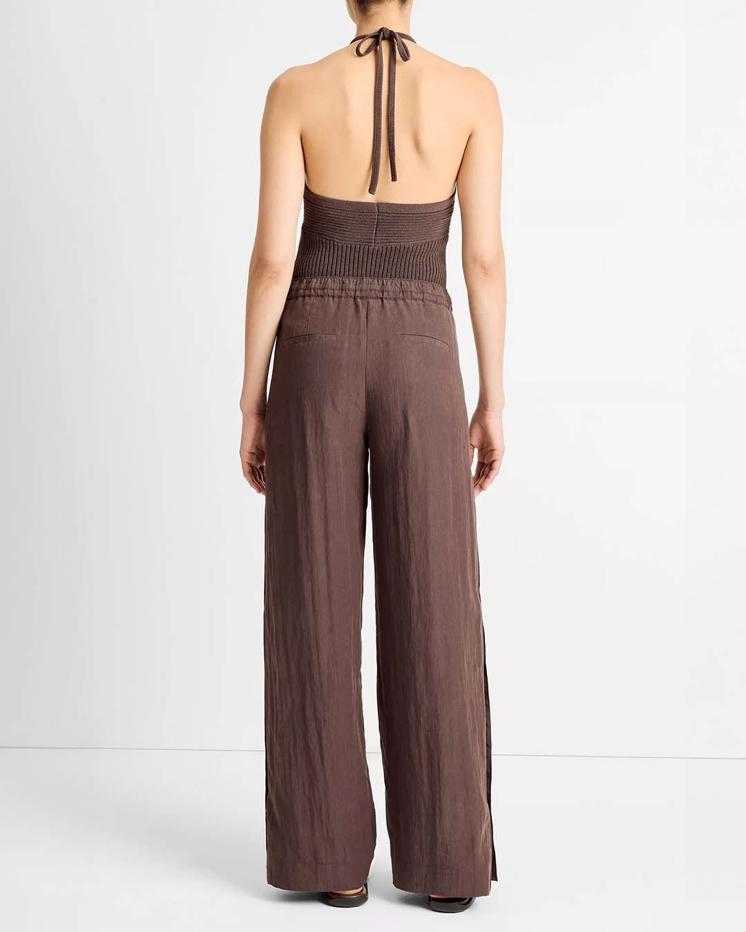 Vince Mid Rise Side Snap Pull On Pant