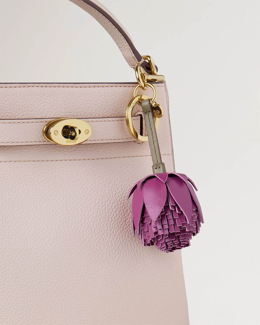Mulberry Pom Pom Flower Key Ring