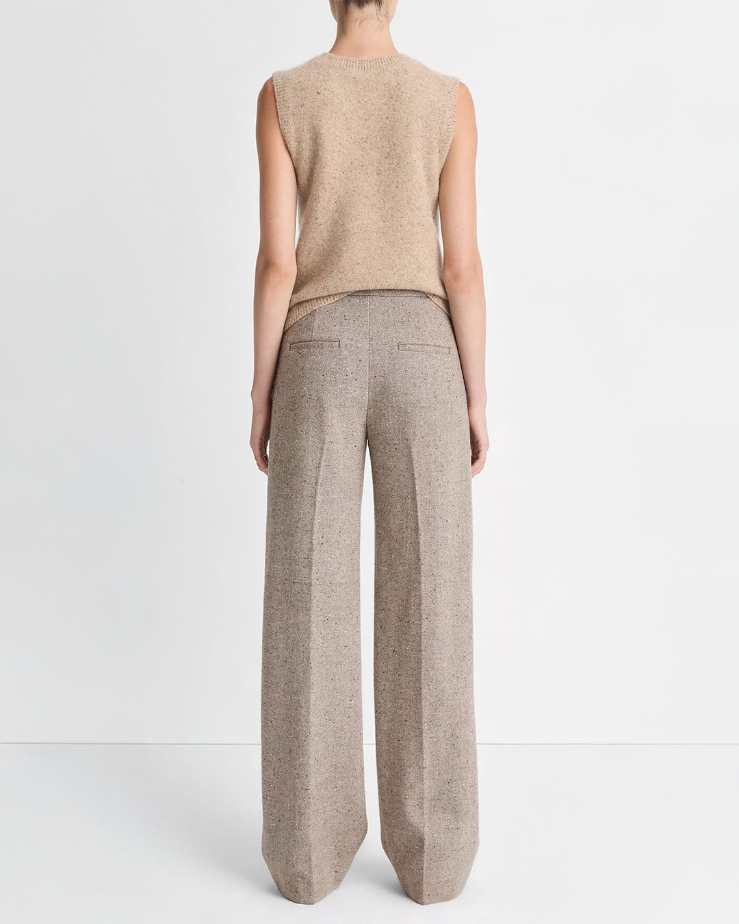 Vince Donegal Wool-Blend Wide-Leg Trouser