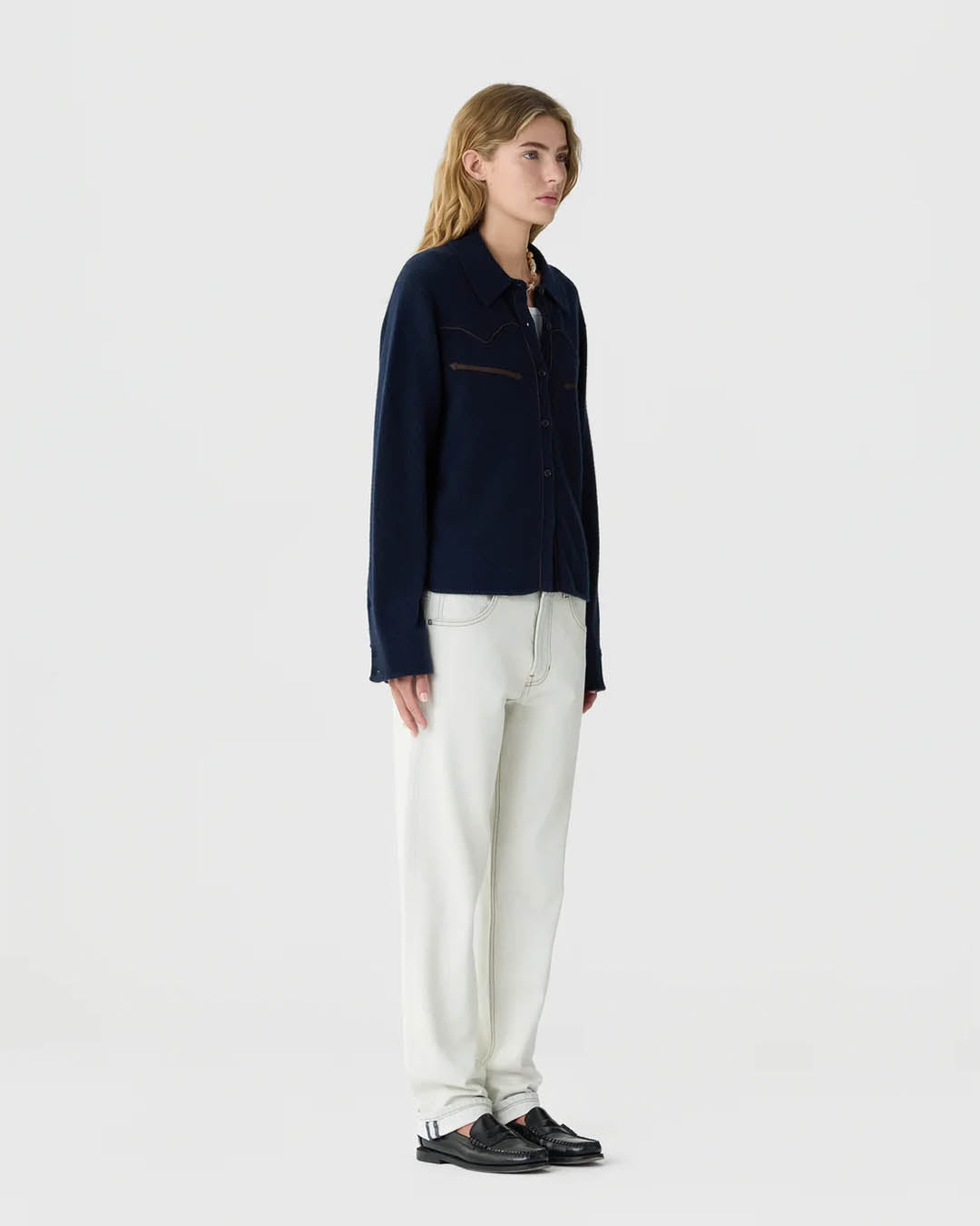 Guest In Residence Cropped Western Shirt