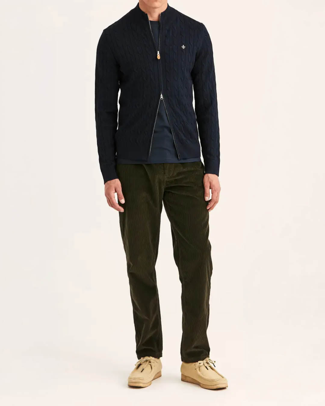Morris Merino Cable Zip Cardigan