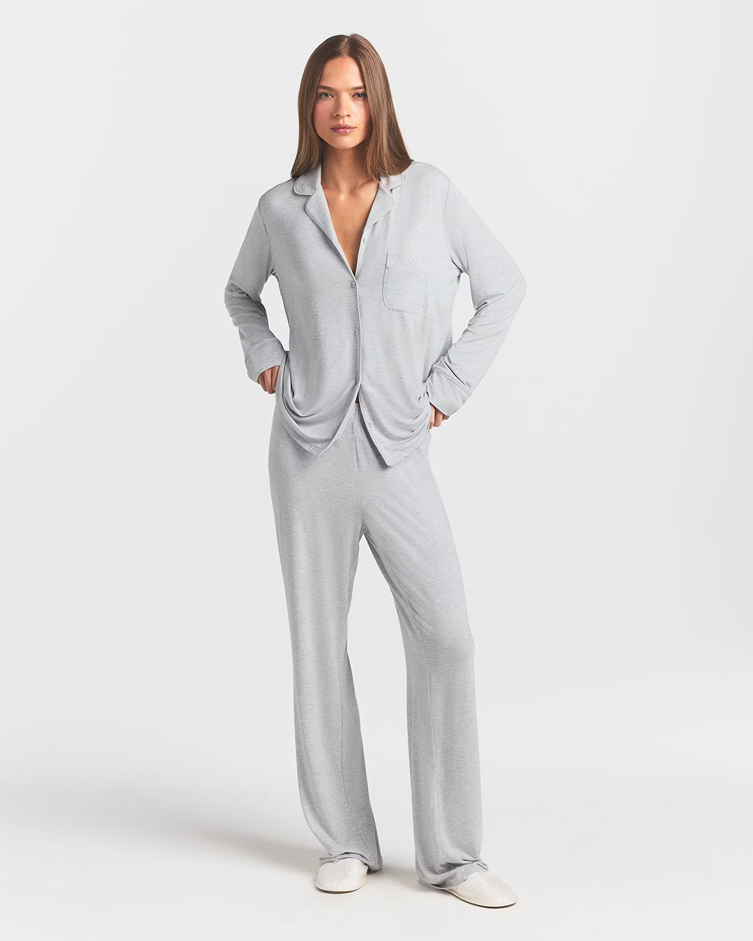 SKIMS Long Sleeve Button Up Set