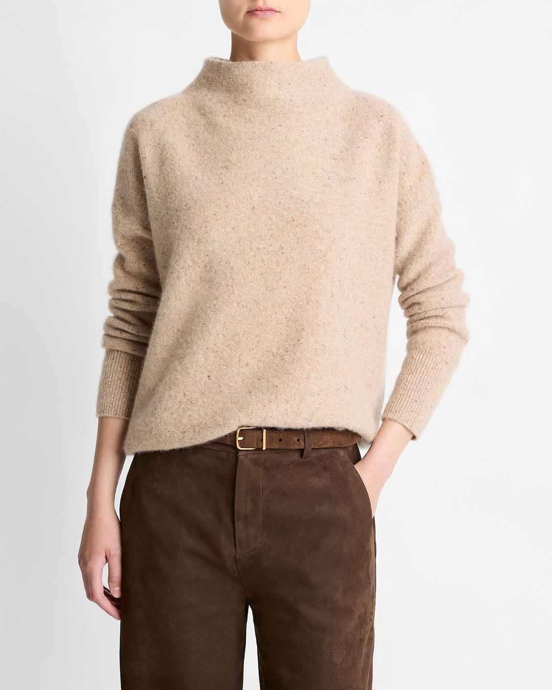 Vince Donegal Cashmere Funnel-Neck Sweater